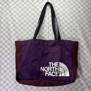 The North Face Tote Bag Large Purple Maroon White Logo